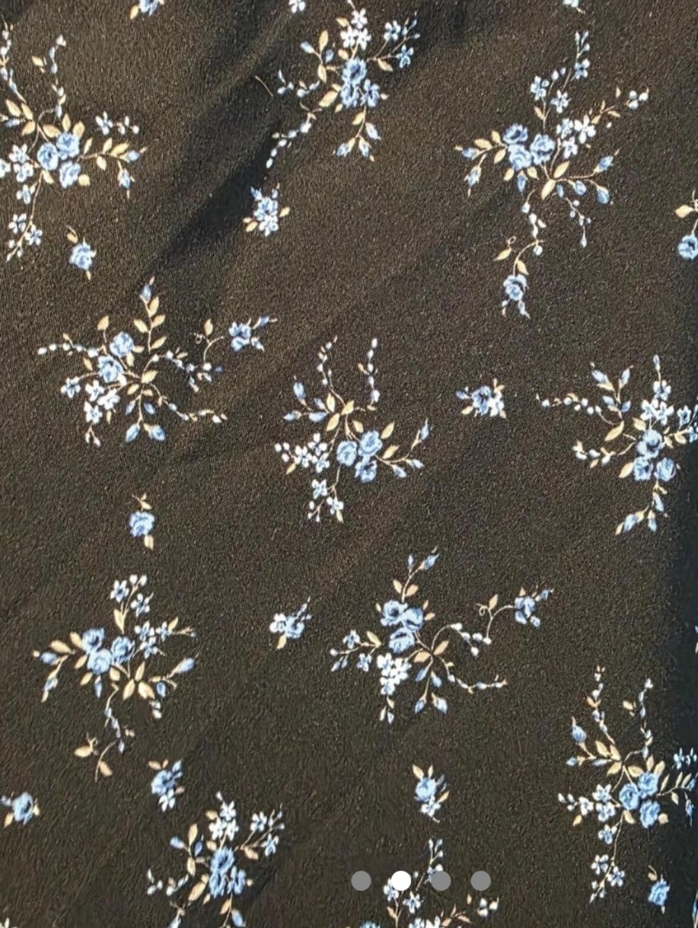 Cottagecore Black Midi Skirt with Floral Print - Picture 2 of 4